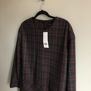 FRENCH CONNECTION | grey plaid dress